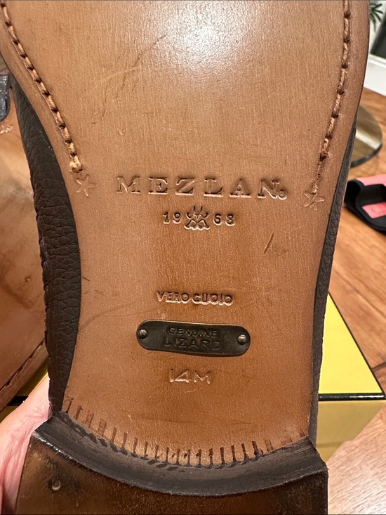 Mezlan Brown Lizard-Embossed Leather Bit Loafers main image 7